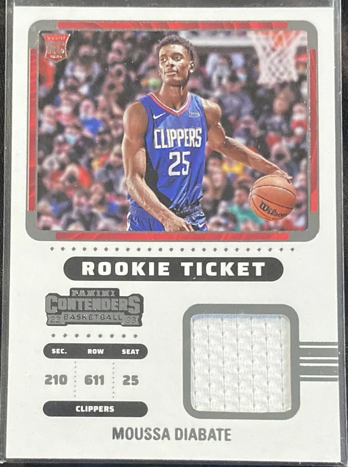 Moussa Diabate 2022 - 23 竞争者新秀票贴遗物快船密歇根州 — 第 1/1 张图片