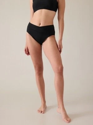 ATHLETA High Waist Crossover Bikini Bottom Swim | Black XS #791239 NWT - Image 1 of 3