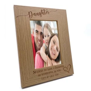 Personalised Daughter Love Heart Engraved Portrait Photo Frame Gift FW643 - Picture 1 of 3