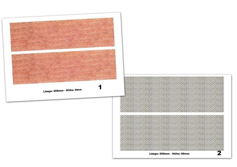 Mauerplatte - 2x 260mm x 90mm - Karton 200g A4 - 2 Ausführungen - Bild 1 von 1