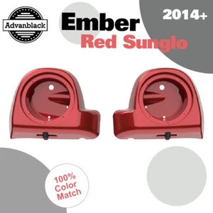 Ember Red Sunglo 6.5" Speaker Pods Lower Vented Fairings For 14+ Harley Touring - Picture 1 of 5