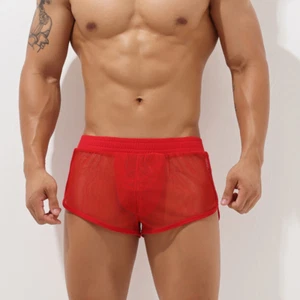 Sexy Para hombres Malla Transparente Boxer Pantalones Cortos Moda U Bolsa Convexa Ropa Interior - Imagen 1 de 20