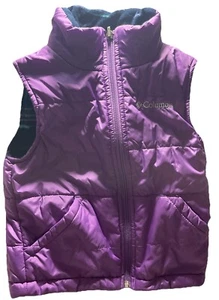 COLUMBIA REVERSIBLE GIRLS Insulated Fleece Puffer Vest Outdoor Winter XXS 4/5 - Picture 1 of 9