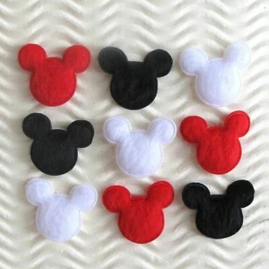 90 pcs x 7/8" Padded Felt Mouse Heads Appliques/Mickey/Minnie Valentines ST216 - Picture 1 of 5