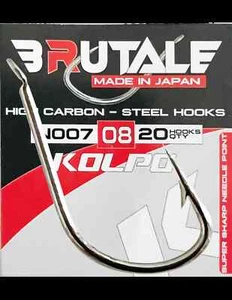 Kolpo Brutale N007 Ami da Pesca Carbonio Curva Ampia Gambo Medio 20 pz - Foto 1 di 2