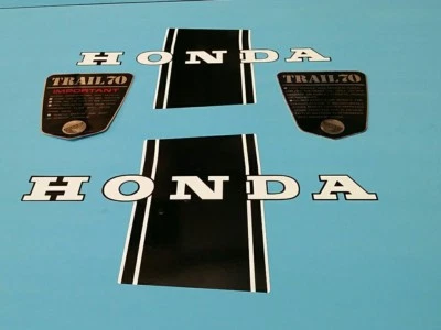 JUEGO GRÁFICO CALCOMANÍA LATERAL CUADRO HONDA CT70 TRAIL70 1969 (#*-H17) Foto 1 de 4