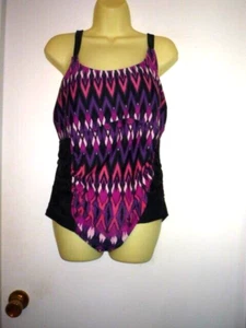 AVA VIV SWIMSUIT-SZ 22W-NYLON /SPANDEX-LIGHT PADDING-1PC-TANK STYLE--MULTICOLOR - Picture 1 of 6