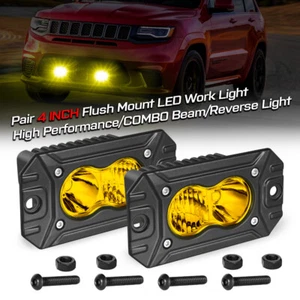 Combo de 2 luces de trabajo LED de montaje empotrado de 4 pulgadas 40 W vainas de reserva parachoques trasero camioneta - Imagen 1 de 11