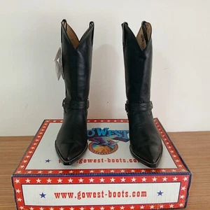 GO-WEST BOOTS CHIHUAHUA BLACK SIZE 10.5 - Picture 1 of 11