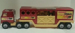VINTAGE 1980 BUDDY L STABLES TRANSPORT TRAILER TRUCK 14.5" Long! Nice - Picture 1 of 9