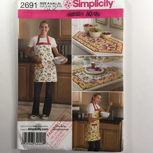 Simplicity 2691 Schürze Tischläufer Platzsets Gesteppt Damen Neu Ungeschnittenes Muster - Bild 1 von 12