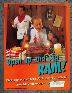 Ram Matters.com Massive Dinner 32MB to 96MB :) 1999 Vintage Print Ad Art - Bild 1 von 1