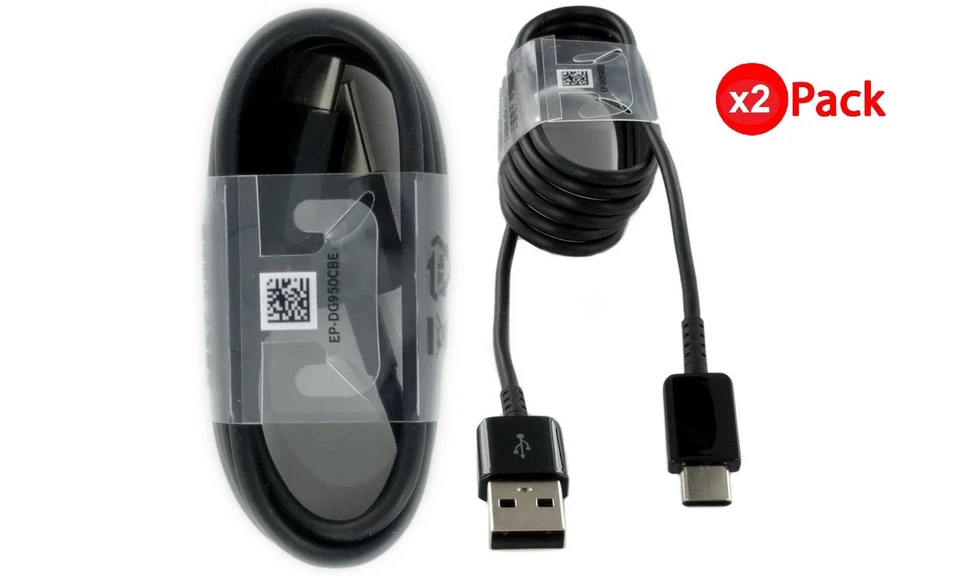 Samsung USB C Type C Cable Fast Charge OEM Data Sync Cables Charger S8 LOT OF 2 - Image 1 of 3