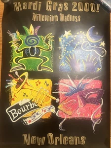 1997 NEW ORLEANS MARDI GRAS MASK MICHAEL HUNT POSTER ARTWORK LARGE PRINT - Picture 1 of 14