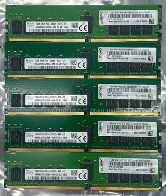 LOT 5 Hynix 16GB (1x16GB) PC4-23400 (DDR4-2933) RDIMM Memory (HMA82GR7JJR8N-WM) - Image 1 of 3