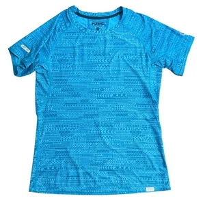 Camisa de manga corta NRS para mujer H2Core peso seda 50 UPF patrón azul talla pequeña - Imagen 1 de 9
