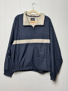 Dockers Blue and Cream Windbreaker Lightweight Pullover Quarter&Side Zip Size XL - Picture 1 of 11