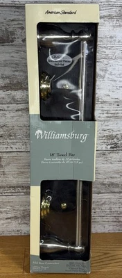 New In Box Williamsburg 18” Brushed Satin Nickel Towel Bar New Old Stock - Image 1 of 4