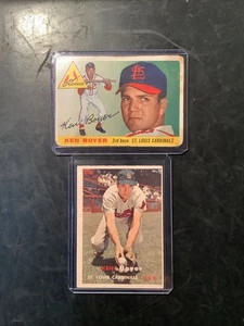 Ken Boyer - St. Louis Cardinals 2 Karten Lot Rookie 1955 #125 & 1957 #122 Vintage! - Bild 1 von 17