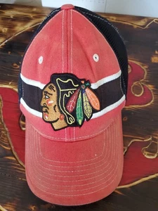 Vintage Chicago Blackhawks Cap Hat One Size Stretchy - Picture 1 of 6