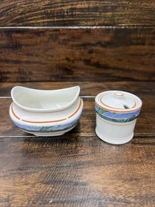 Juego de olla y plato de mostaza china Scammell Lamberton de colección - artículos de hotel Art Deco - Imagen 1 de 13