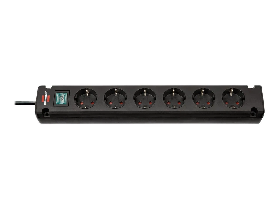 Brennenstuhl Bremounta Extension Socket 6 Way Black 3m H05vv-f 3g1.5 (hfq)