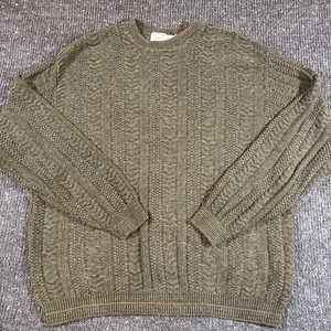 Vintage Pullover Herren XL oliv Strukturpullover Opa Grunge Strick 90er - Bild 1 von 12