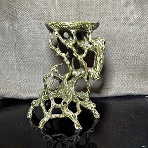 Wood Display Stand, bonsai tree pot display, handmade sculpture, size 8.5" - Picture 1 of 10
