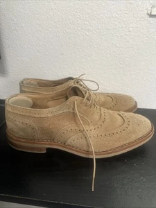 NEW Allen Edmonds "Neumok" Wingtip Oxfords 9.5 D Camel Suede DISCONTINUED (104N) - Picture 1 of 7