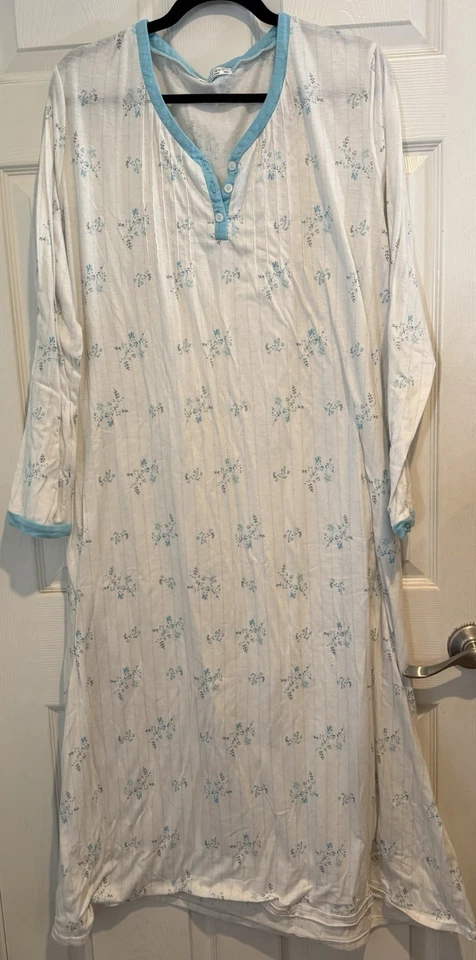 Maxi camisón de mujer talla XXL con mangas largas - A0164 Foto 1 de 4