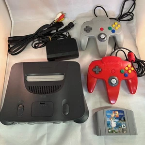 Nintendo64 NUS-001 Console W/2Controllers Cables Gamesoft Tested and Working - Picture 1 of 12