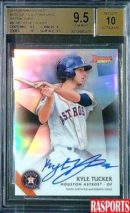 2015 KYLE TUCKER ROOKIE AUTOGRAPH REFRACTOR BOWMANS BEST #B15KT BGS 9.5 GEM MT - Picture 1 of 2
