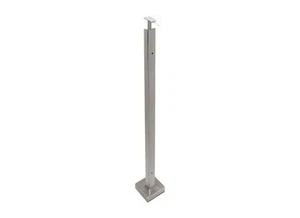 F3 Series Guardrail Post 1" x 2" Rectangular Profile - End Post - Brushed Stai - Picture 1 of 5