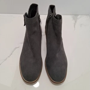 Botines de gamuza al tobillo impermeables con doble cremallera grises Brondo Liam nuevos con etiquetas para mujer talla 12W - Imagen 1 de 13