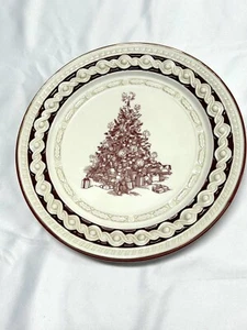 Grassland Road 8.5" Christmas Tree Plate Red White Season Of Wonder Salad 444882 - Picture 1 of 8