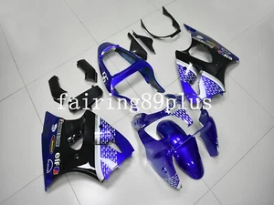 Black Blue ABS Injection Fairing Kit Fit for 2000-2002 ZX6R 2005-2008 ZZR600 - Picture 1 of 7