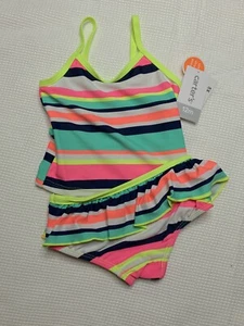 2 Piece Carter Infant Girls Striped Tankini With Bottoms Size 12 Months - Picture 1 of 1