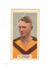 Hoadleys Card Victorian Footballers 1933 No. 30 - Hawthorn - S. Stewart