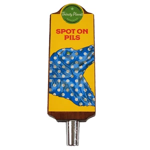 Thirsty Planet Spot On Pils Bier Holz Bier Zapfhahn Griff Knopf Austin Texas 8,5" - Bild 1 von 8