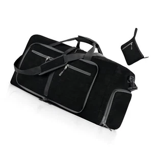 (BLACK)Gym Bag With Shoe Compartment Carry On Luggage Travel Bag Sports Bag BBY - Picture 1 of 6