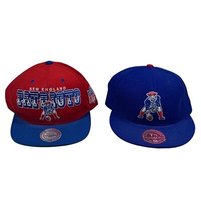 Lote de 2 New England Patriots Mitchell & Ness Lana Snapback y Gorra Ajustada Foto 1 de 4