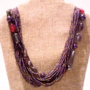 Coldwater Creek Glass and Seed Bead Multi Strand Necklace - Picture 1 of 6