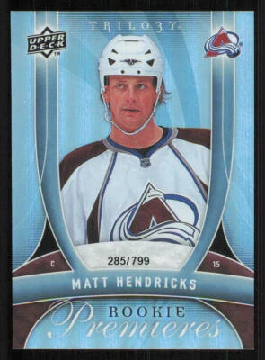 2009-10 Upper Deck Trilogy #126 Matt Hendricks RC /799 - Image 1 of 2