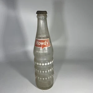 Vintage Howdy Soda The Friendly Drink 10 Unzen Flasche. Klarglas - Bild 1 von 7