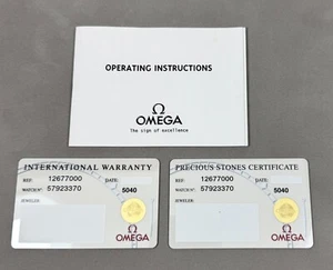 Omega Watch International Warranty Card, Instruction Booklet and Certificate Set - Picture 1 of 2