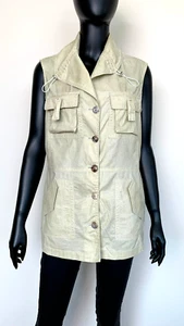 Chaleco sin mangas ELISA CAVALETTI abotonado ligero mezcla de algodón talla M - Imagen 1 de 12