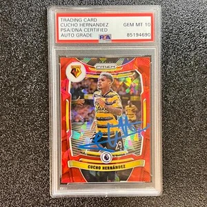 2021-22 Panini Prizm Premier League #268 Cucho Hernandez Signed Card AUTO 10 PSA - Picture 1 of 2