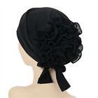 Solid Color Large Flowered Cap Hijabs Inner Hijab Caps New Turban Hat  Women