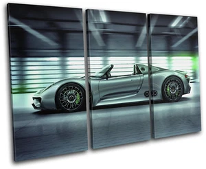 Porsche 918 Spyder Supercar Hybrid Cars TREBLE CANVAS WALL ART Picture Print - Picture 1 of 1