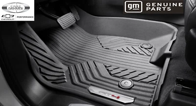 2019-2024 GMC Sierra AT4 Front Floor Liners Black 84858280 w/ Chrome Logo OEM GM Foto 1 de 4
